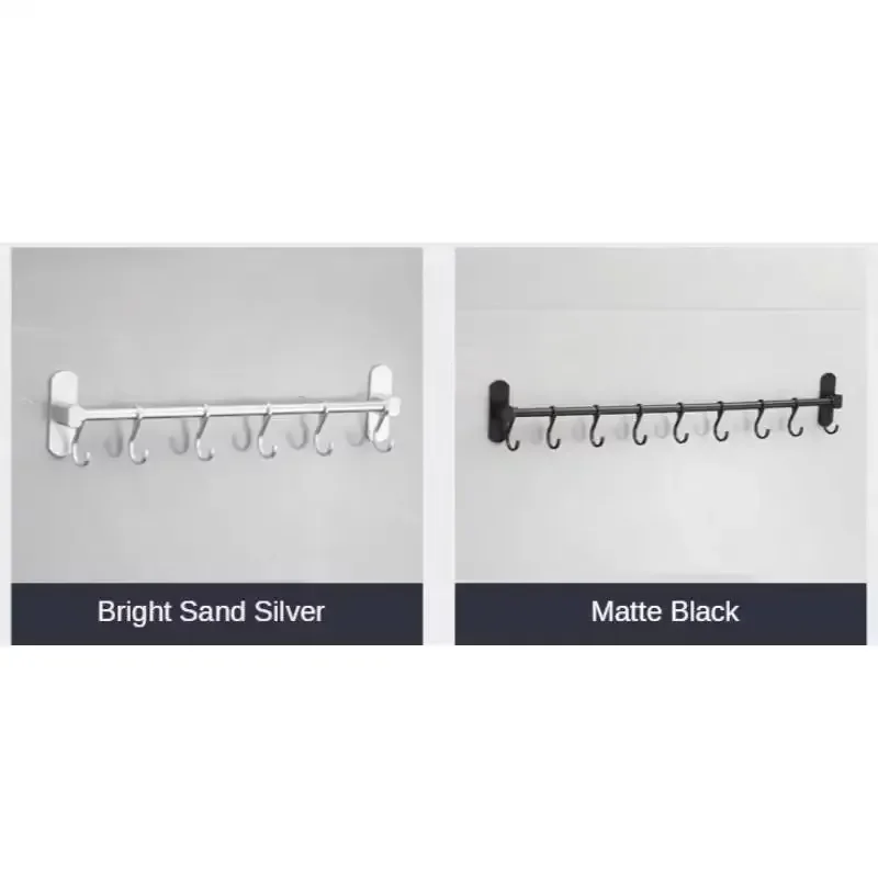 Kitchen Storage Hooks Space Aluminum Stroage Tools Organizer Racks Movable Hooks Towel Utensil Storage Hanging