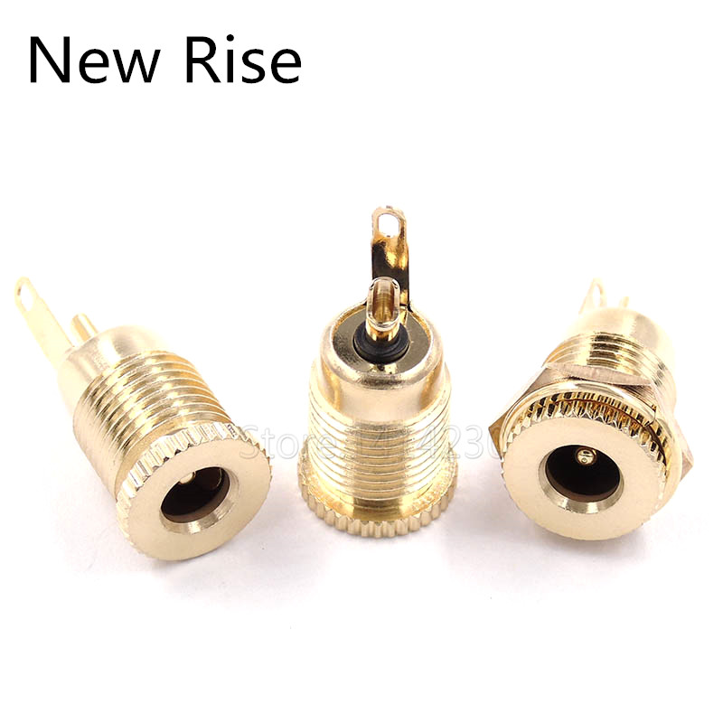 1PC DC-099 DC Power Supply Jack Socket Female Panel Mount Connector 5.5mm 2.1mm 2.5mm Plug Adapter 2 Terminal Types GOLD PLATED
