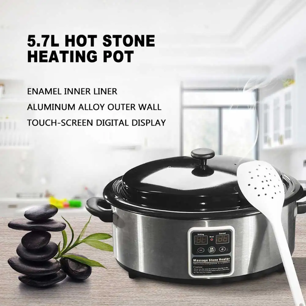 Beauty Health Hot Stone Machine Beauty Spa Dedicato Grande 17L Timing Temperature Control Energy Top Massage Stone Heater