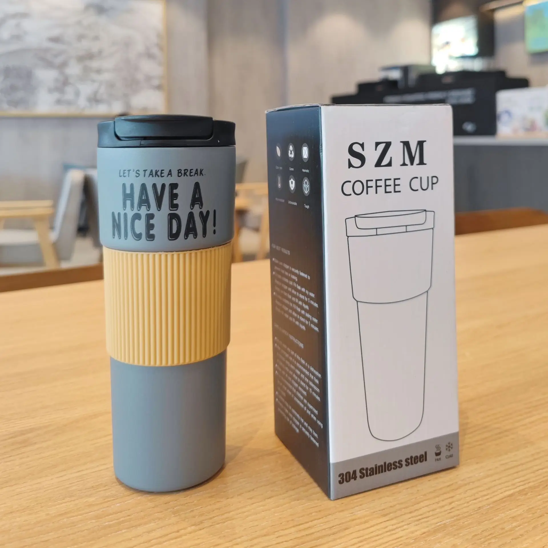 Coffee Mugs Stainless Steel Insulation Anti-fall Thermos Mug with Handle  and Lid Straw Cup Mug Leak-Proof Portable Cups - AliExpress