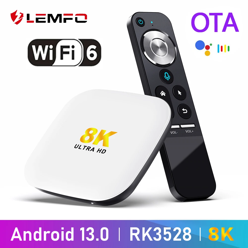 

LEMFO H96Max M2 Smart TV Box Android 13 RK3528 8K 1000M WIFI6 DDR4 Set Top Box Voice Control Android TV Box Media Player