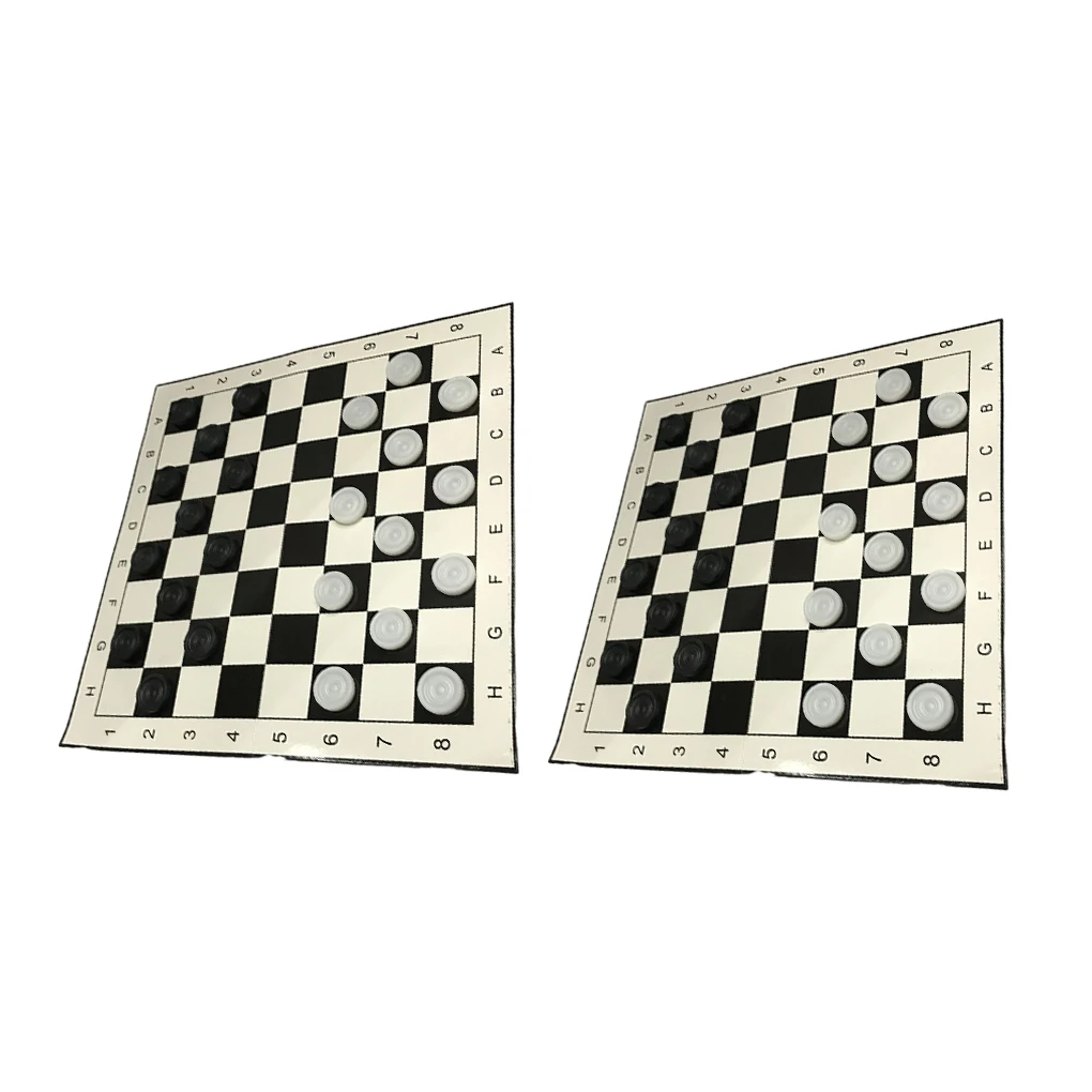 

2 Sets Checkers Early Folding Checkerboard Board Game Intelligent