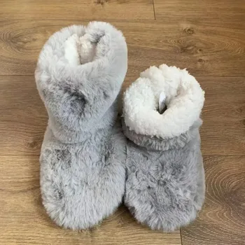 Winter Slipper Women Home Fuzzy Fur Men Male Warm Plush Indoor Flat Female Room Fluffy House Floor Wool Fleece Shoes Boots Hairy 1