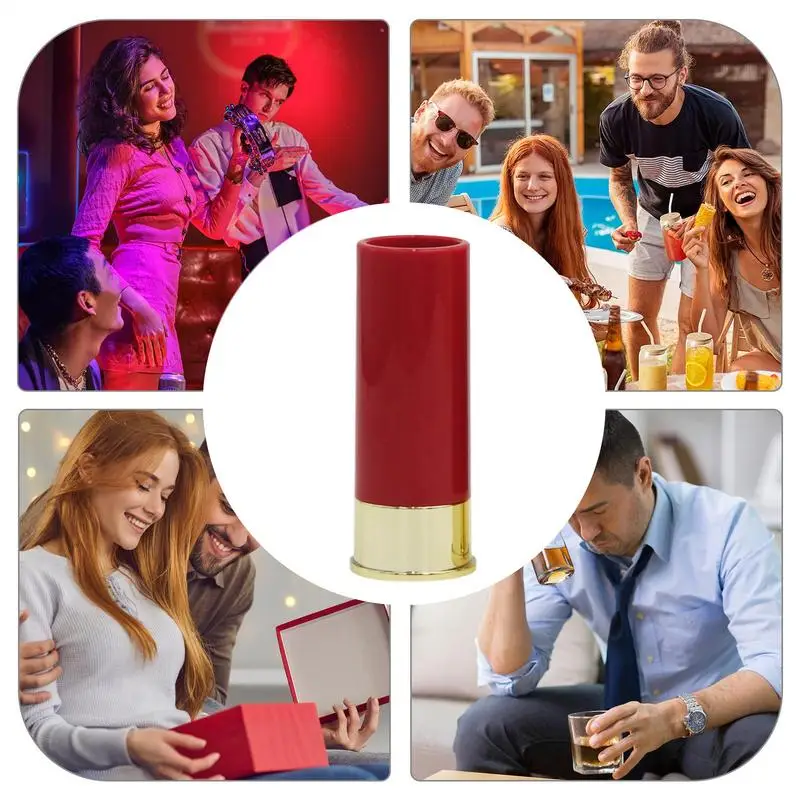 4 Bicchierini Da Shot In Vetro Rosso - Capacità 12 Ml, Monouso O Riutilizzabili, Per Feste E Cocktail