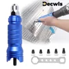 Blue Aluminum Alloy Cordless Electric Rivet Nut Gun Tool Set Attachments 3/32" 1/8" 5/32" 1/4" DIY Automotive Hex Shank Nozzles 1