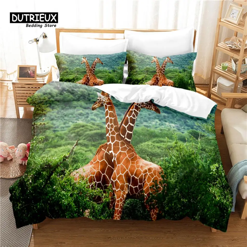 

Animals Bedding Set, 3Pcs Duvet Cover Set, Soft Comfortable Breathable Duvet Cover, For Bedroom Guest Room Decor