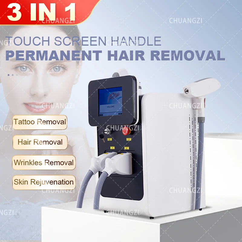3 in 1 OPT IPL Profession Laser Hair Remove Machine Pico Nd-YAG Tattoo Remove Machine Smooth wrinkles Epilation Facial Equipment