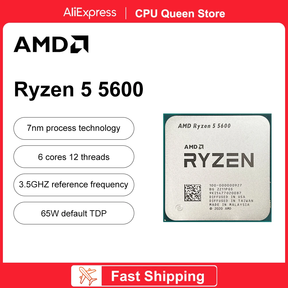Amd New Ryzen 5 5600 R5 5600 3.5ghz 6 Core 12 Thread Cpu Processor 7nm L3=32m 100-000000927 Socket Amd Am4 Gaming Processador - Cpus - AliExpress