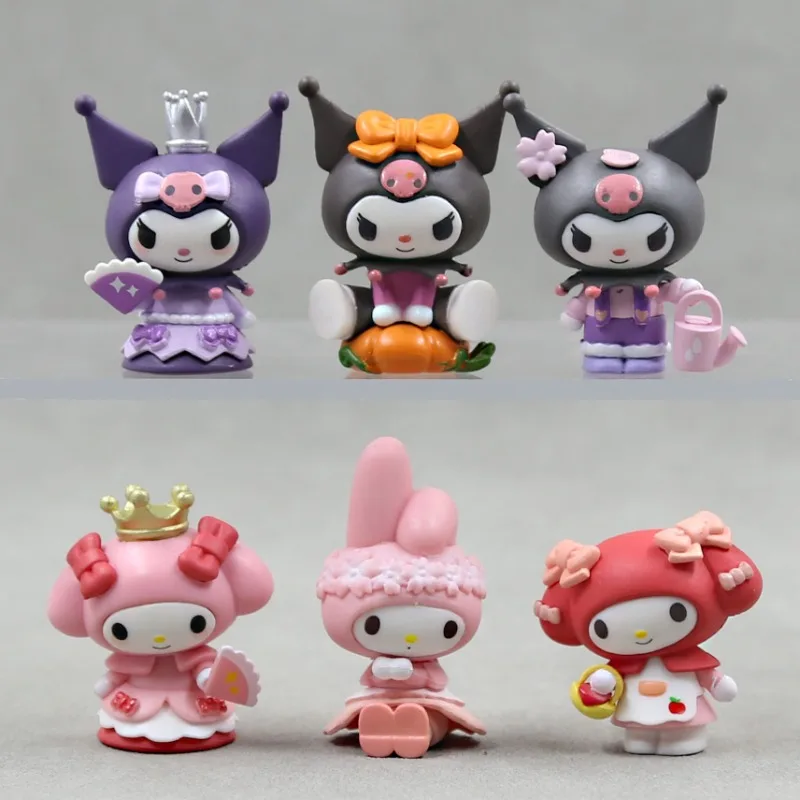 

New Sanrio Cartoon Accessory Anime Figures Kuromi Model Doll Cake Decoration Kids Bedroom Ornament Children's Birthday Gifts