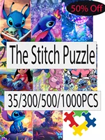 Disney Stitch Puzzle 35/300/500/1000 Pieces Game Jigsaw Puzzle Educational Decompressed Toys Gifts 1