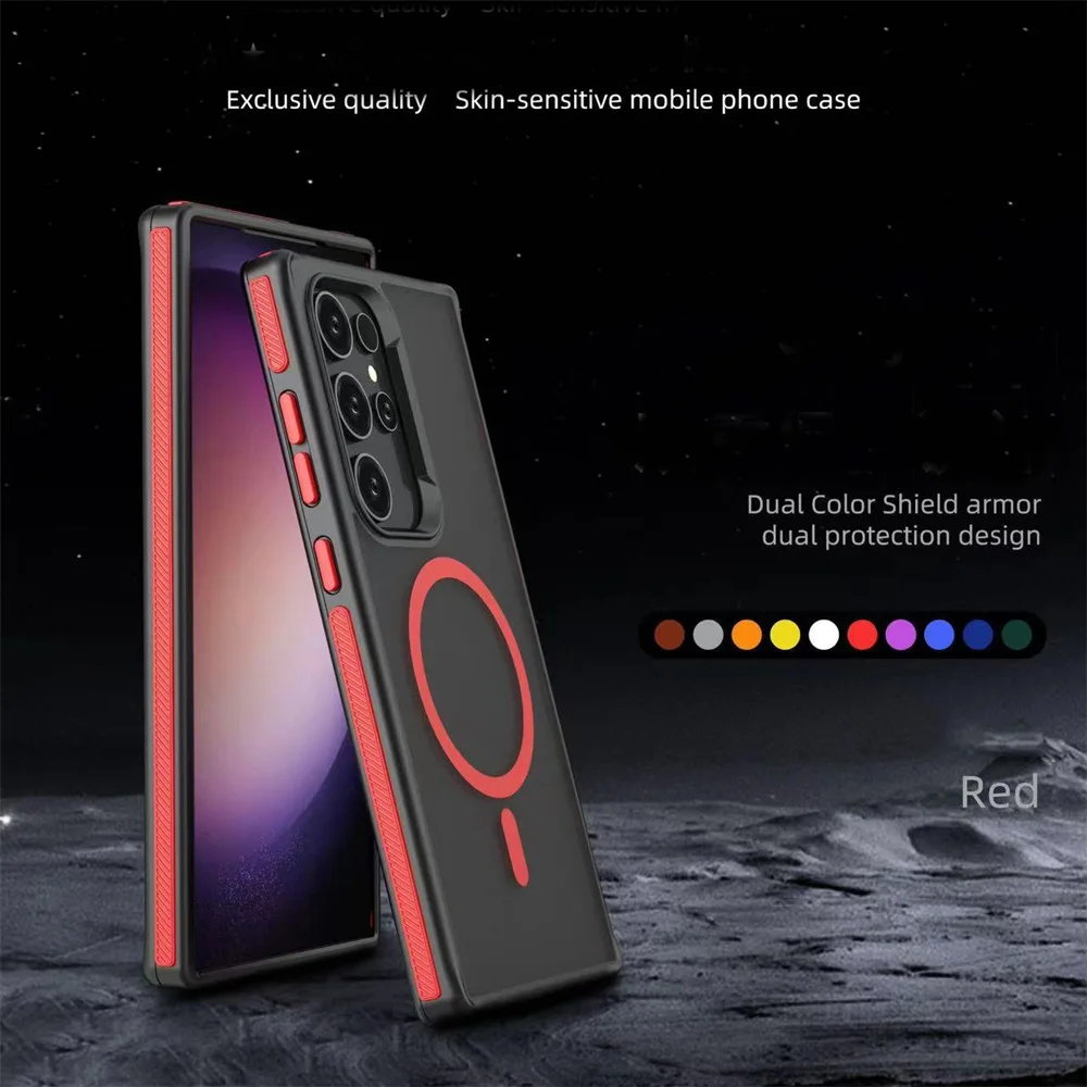 Slim Matte Magnetic Phone Case with Fashionable Magsafe Charging Frosted Cover