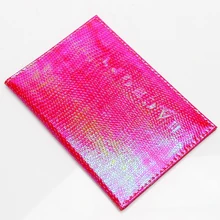  Symphony snakeskin passport holder PU passport book laser colorful leather short passport case ticket holder thin portable 