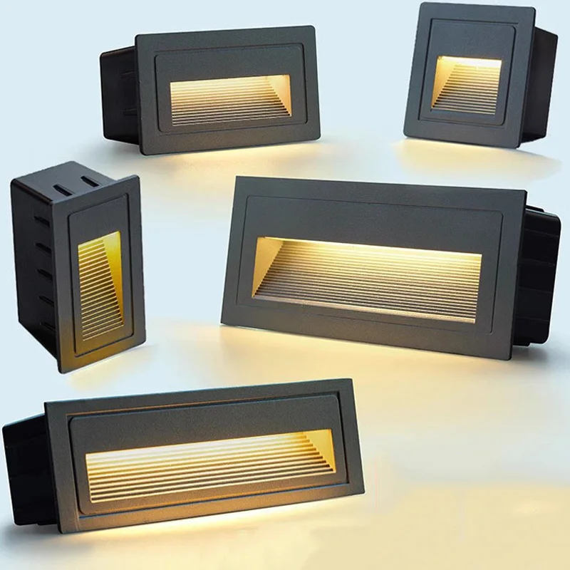 3W 10W Wall Light Underground Waterproof Led Step Stair Lights Outdoor Footlight Recessed Corner Wall Lamp Exterior Garden Light