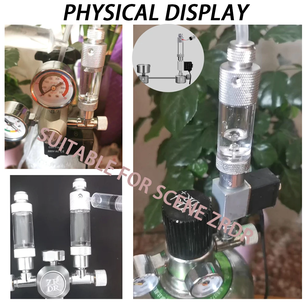 Aquarium CO2 bubble meter Water injection version CO2 regulator Generator reaction System fish tank CO2 equipment accessories 5
