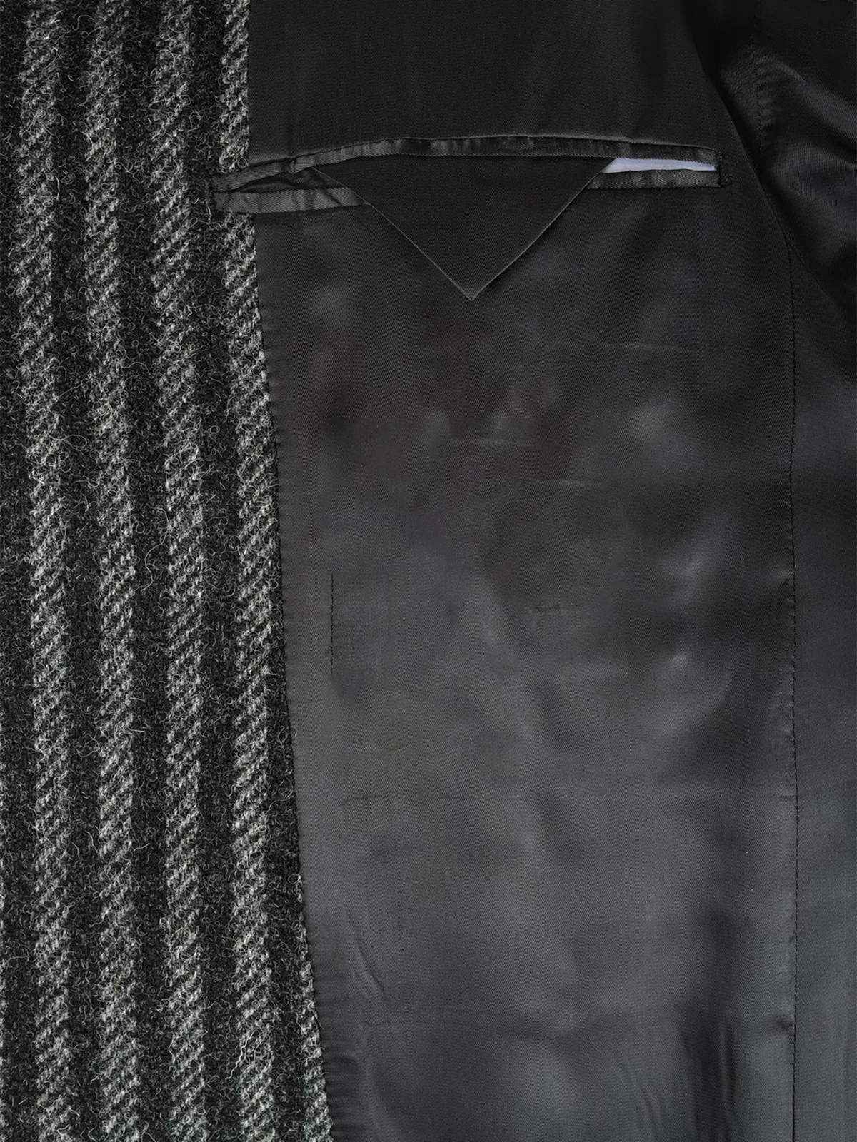 Winter Pinstriped Long Coat For Men Slim Fit Windbreak Woolen Overcoat Business Office Jacket Custom Made