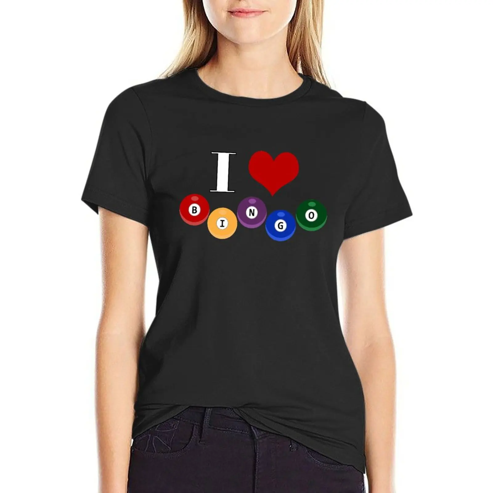 I Love Bingo I Heart Bingo Funny Bingo T-Shirt cute clothes funnys summer top workout t shirts for Women