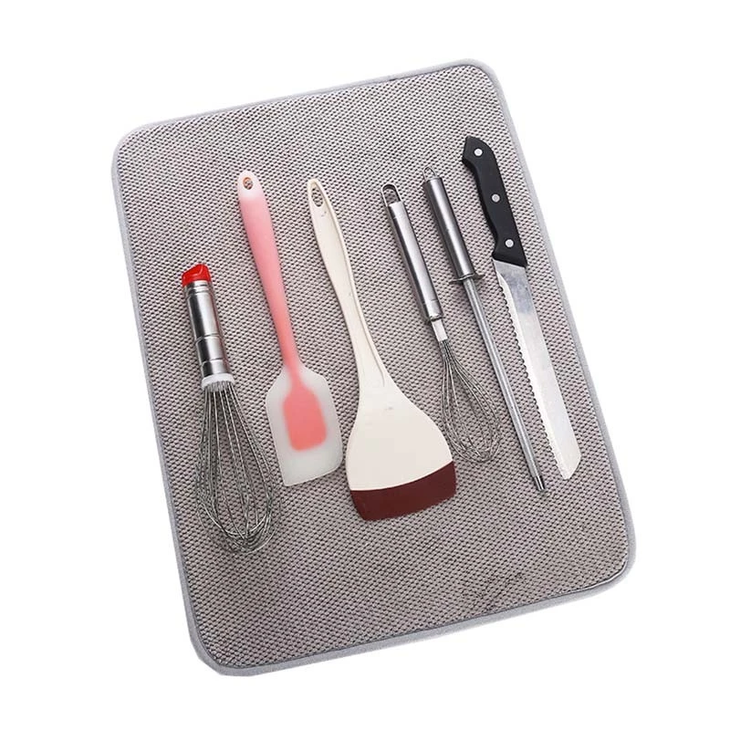 Super Absorbent Dish Drying Mat Microfiber Table Placemat Non Slip Heat