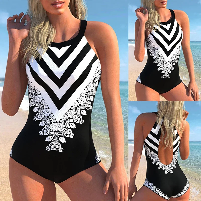 

2023 Two Piece Swimwear Women's Short Skirt New Design Print Short Tank Top Set Swimwear Women's Set Beach Wear Summer Swimming