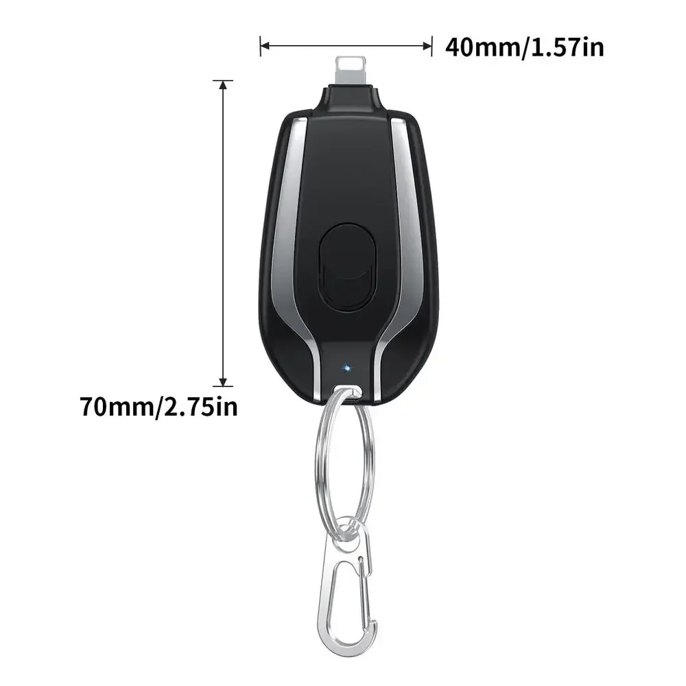 2025 Newest Mini Mobile Power Bank Keychain Portable Battery Charger Case 1500mAh Fast Charging for iPhone Series Samsung Xiaomi 4