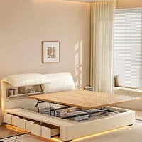 Lit de sommeil simple, design moderne et luxueux, gain de place, lit double queen size, lit de massage, meubles en bois avec rangement, meubles tendance 6