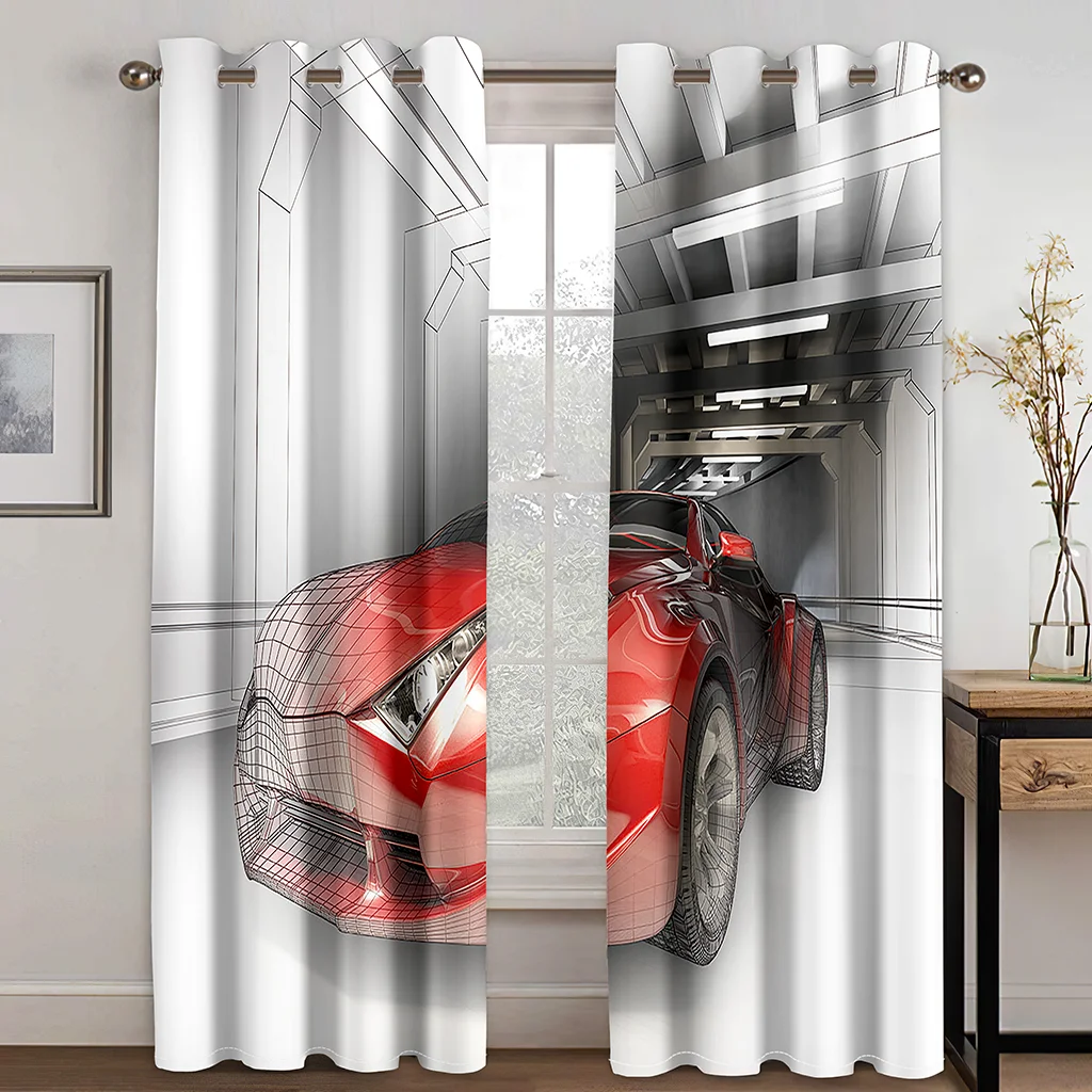 Science And Technology Futuristic Sports Car Printing Window Curtains