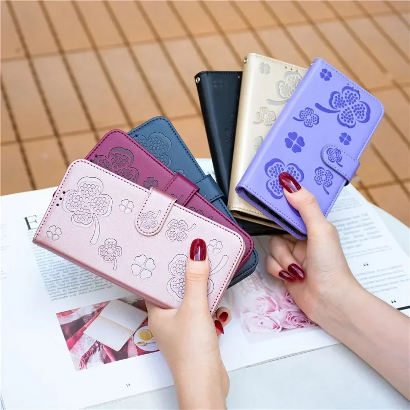 Lucky Grass 3D Wallet Flip Case Cover with Card Holder