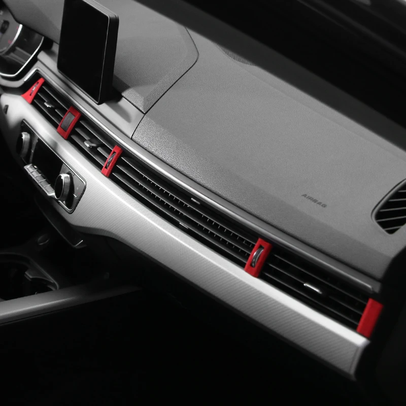 Center Console Air Vent Outlet Panel Trim Stickers For Audi A4 B9 A5 Made of Alcantara Car Interior Tuning Accessories car interior trim