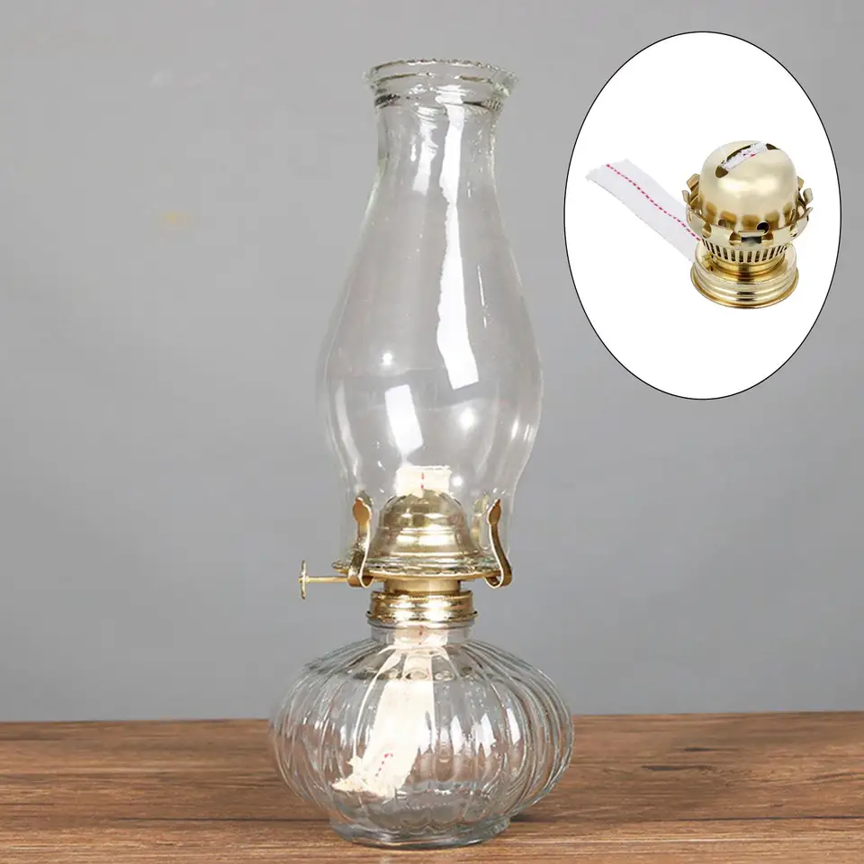 Lampada A Cherosene Vintage In Vetro Bianco – Decorazione Retrò Per Casa E Camera Da Letto - 2