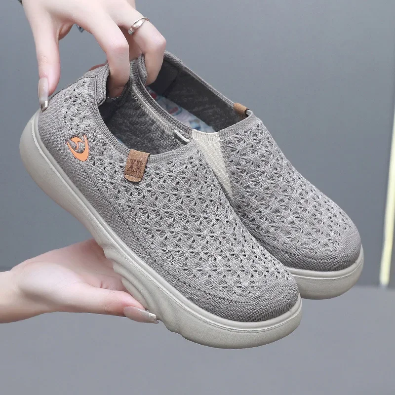 2024 New Shoes for Woman Vulcanize Shoes Autumn Round Toe Flats Mesh Breathable Ladies Fisherman Shoes Platform Casual Sneakers 2