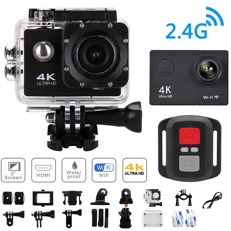 Оригинальная Экшн-камера Ultra HD 4K 2 0 дюйма 30fps/170D 20 МП Подводная Водонепроницаемая