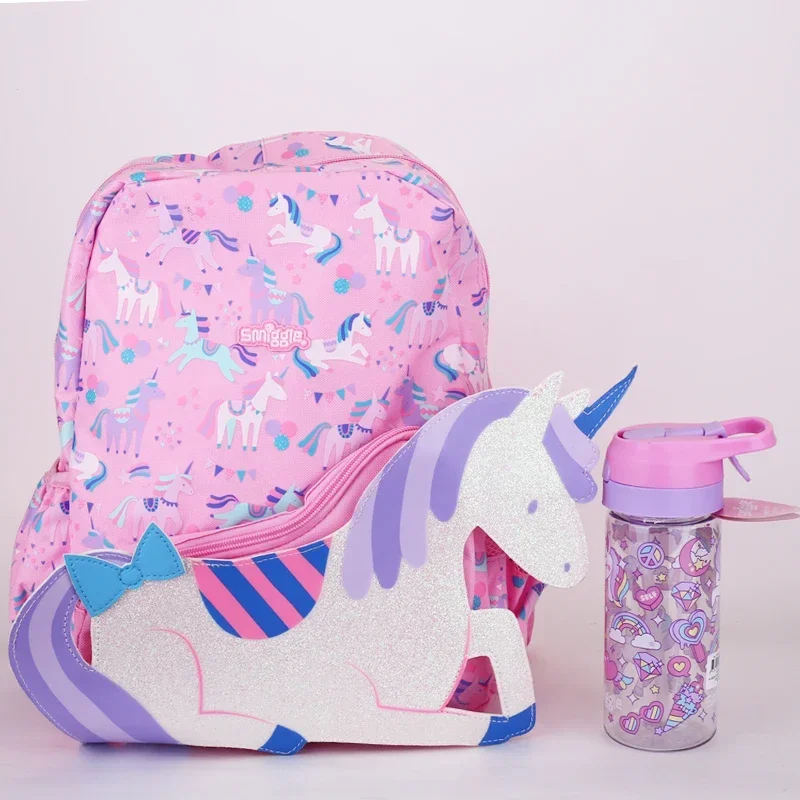 thumbnail image 1 of Mochila Smiggle australiana genuina con unicornio rosa y blanco, mochila de papelería para estudiantes, bolsa para el almuerzo, taza de agua, regalo para estudiantes, 1 of 5