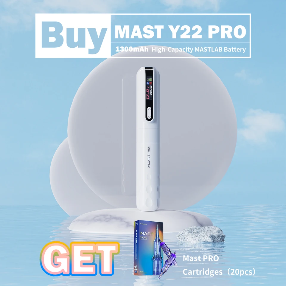 MAST Y22 プロワイヤレスタトゥーマシンバッテリーペン LED