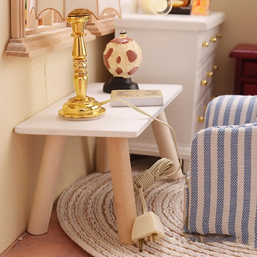 Wooden Dollhouse Furniture Miniature Teatable Set