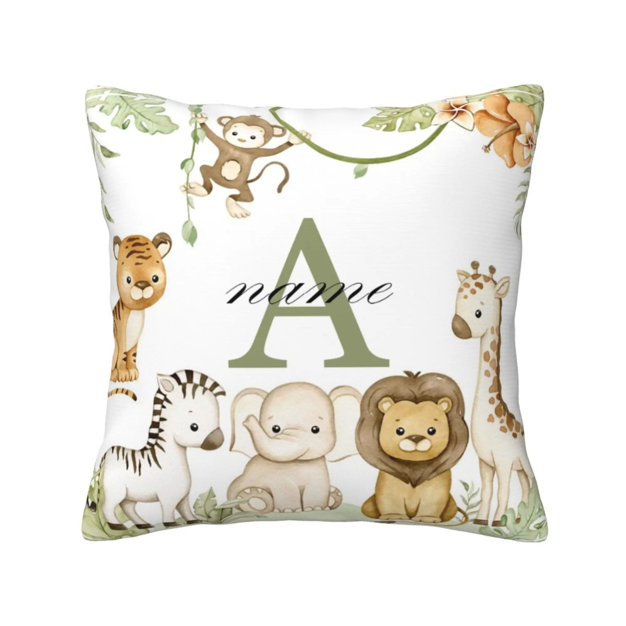 Personalized Animal Pillowcase - Custom Name Kids Bedroom Decoration & Birthday Gift