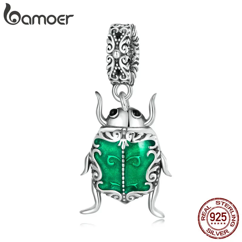 

Bamoer 100% 925 Sterling Silver Beetle Elf Pendant Fit Female Bracelet & Bangle Unquie Animals Bead Girl Fine Jewelry DIY Making