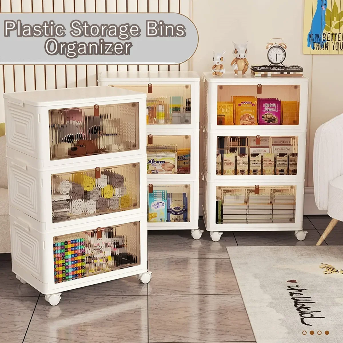 

Bins Box Organizer Wheels,durable Shoebox Storage Stackable And Storage,storage For Lid Tier With 1-2 Plastic