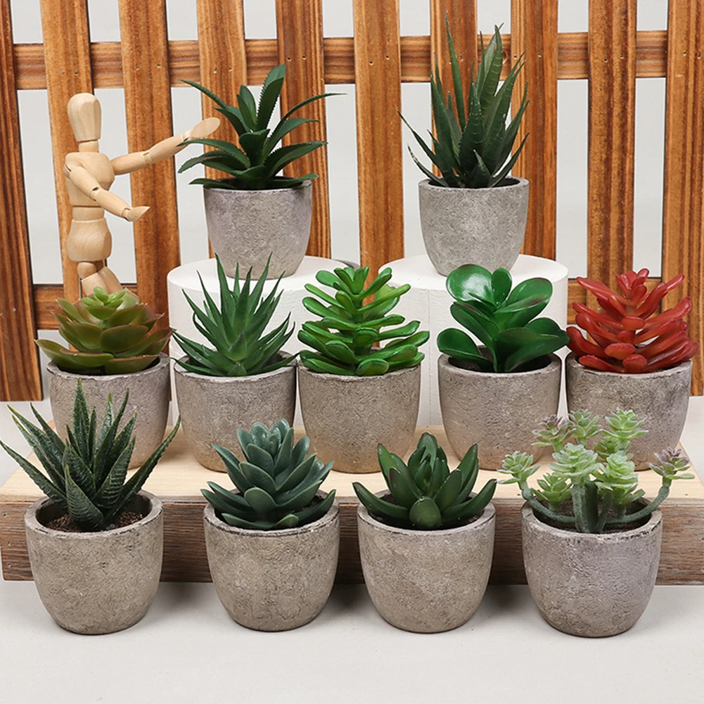 4pcs Mini Fake Plants Decor for Office Desk Decor - Tiny Realistic Fake Succulent Plants Artificial Potted Set Cute Decoration: 3 - 5 Days Free Delivery Only UK
