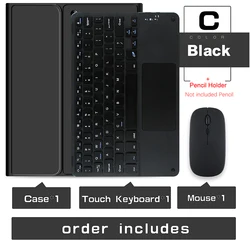Magic Keyboard Wireless Mouse & Tablet Case with Pencil Holder - Enhanced Protection and Functionality for Pad5 11-in French (Black C)