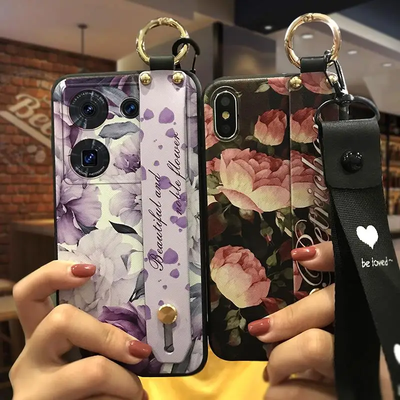 Custodia Per Telefono Fashion Design Custodia Per Telefono Per Zte Nubia Z50 Ultra Kickstand Flower Soft Case Durevole