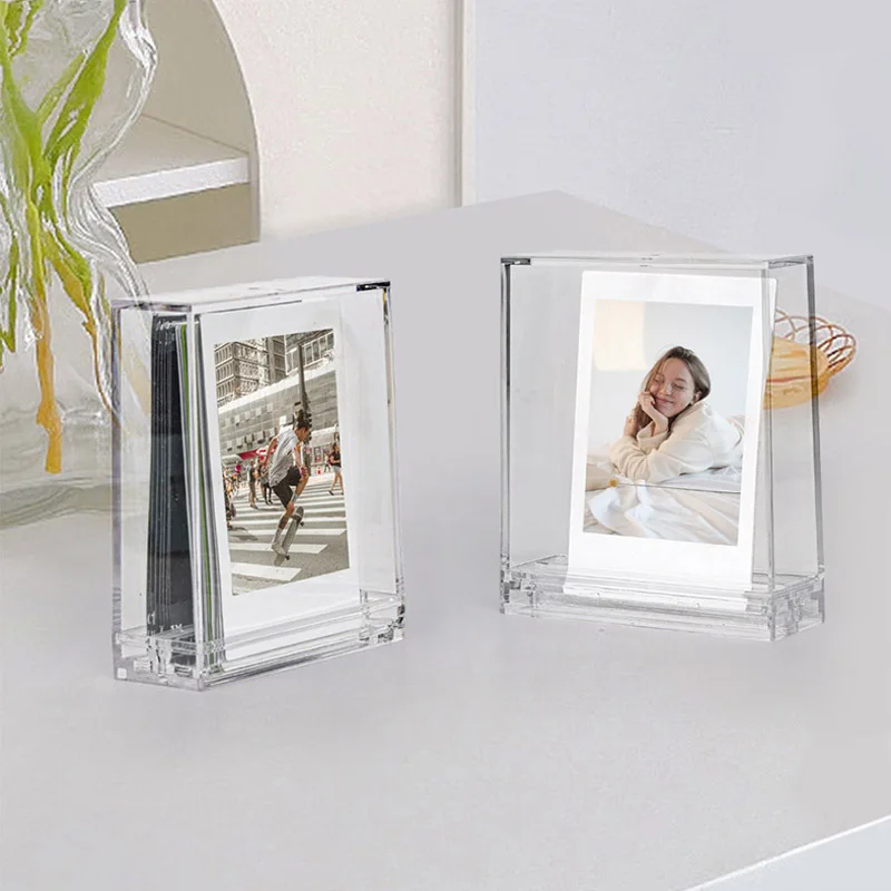3-Inch/SQ Image Storage With Double-Sided Transparent Square Frame for Fujifilm Instax Mini 12/11/8/9/7 SQUARE SQ1 EVO acrylic digital photo frame