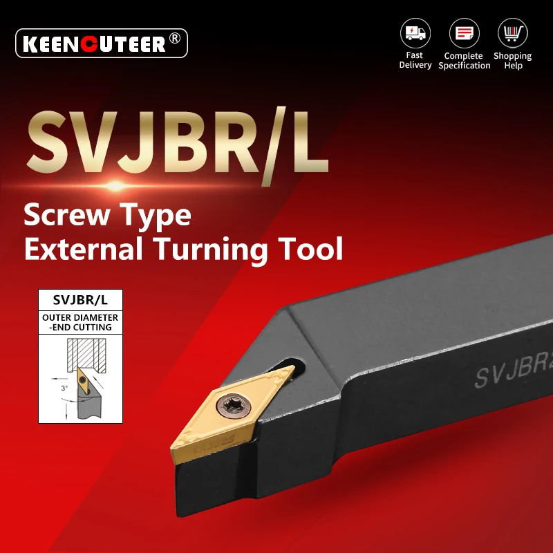 

External Turning Tool SVJBR SVJBL SVJBR1212 SVJBR1616 SVJBR2020 SVJBR2525 Lathe Bar Turning Holder CNC Cutting Tool Cutter Bar