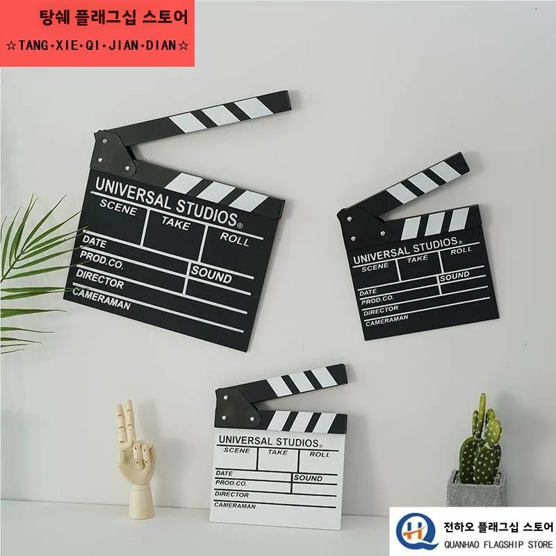 휴대용 영화 촬영 감독 보드 액션 시작 표시 신규 소품 영화 제작 장 탁상 디스플레이 플라스틱 베이스 스탠드