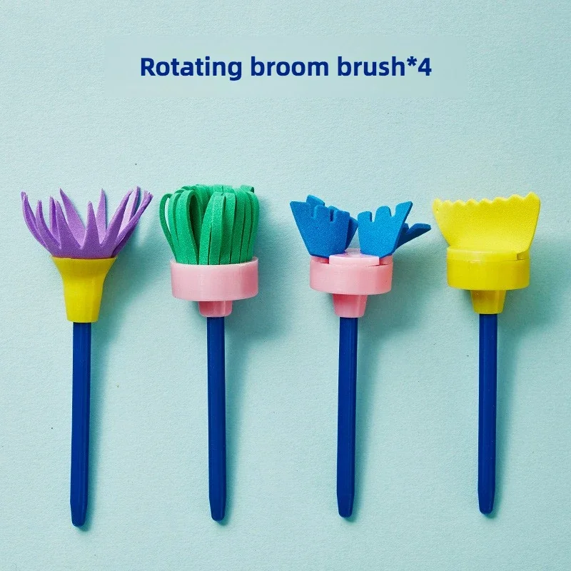 Set Da 25 Pennelli Spugna Per Bambini – Atossici E Lavabili, Forme E Colori Vivaci Per Pittura Creativa E Apprendimento Artistico