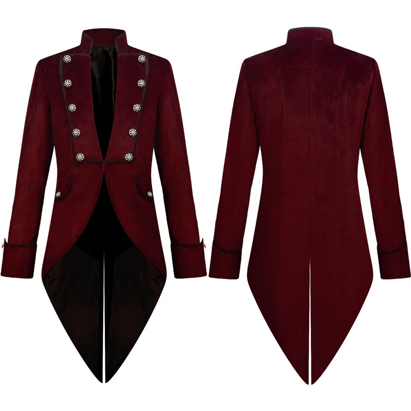 

Mens Velvet Blazer Medieval Suit Jacket Court Cosplay Uniform Women's Victorian Gothic Vintage Tailcoat Jacket Steampunk