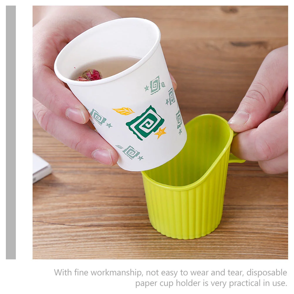 20 Pcs Disposable Paper Cup Holder Espresso Coffee Anti-scalding Pp Multifunctional Multipurpose Office Household Sleeve cup storage holder