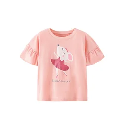 Jumping Meters 2-7T Sea Animals Summer Girls T Shirts Short Sleeve Hot Selling Kids Tees Tops Baby Costume Baby Shirts