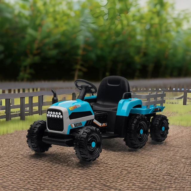 Römork ile traktör binmek, 12V akülü elektrikli traktör oyuncak w/uzaktan  kumanda, çocuklar için elektrikli araba, üç hız ayarlanamaz - AliExpress