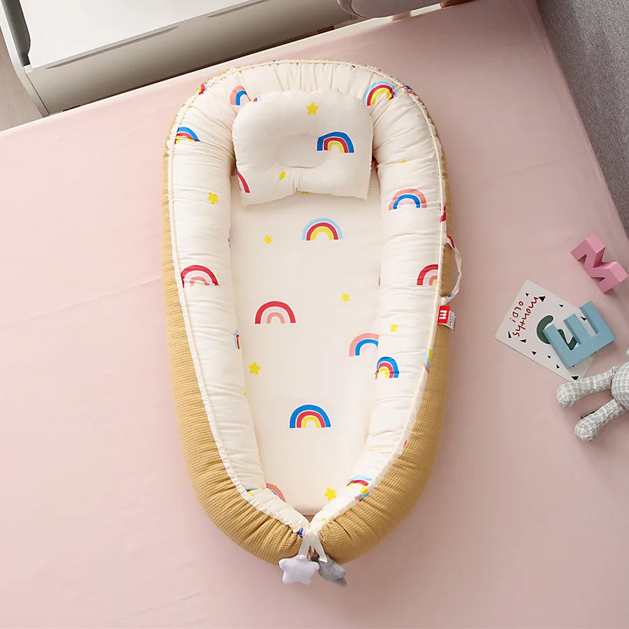 Breathable Removable Portable Crib Medium Bed Bionic Crib Baby Pillow Travel Crib