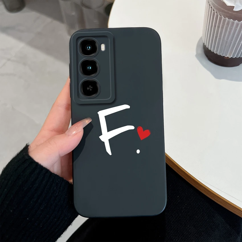 Cute Couple Letters Pattern Lens Protection Soft Silicone Advanced Anti-Fall Fingerprint Resistant Phone Case
