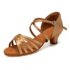 Latin Dance Shoes for Girls Women Ladies Ballroom Modern Tango Salsa Dancing Performance Shoes Medium Heels Training Shoes 1